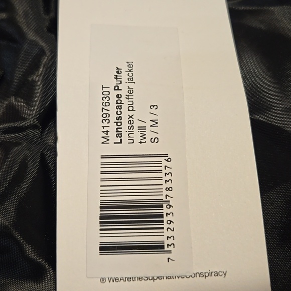 WeSC Vegan Landscape Puffer Jacket with High Collar Quilted Design Size Small - Picture 10 of 16